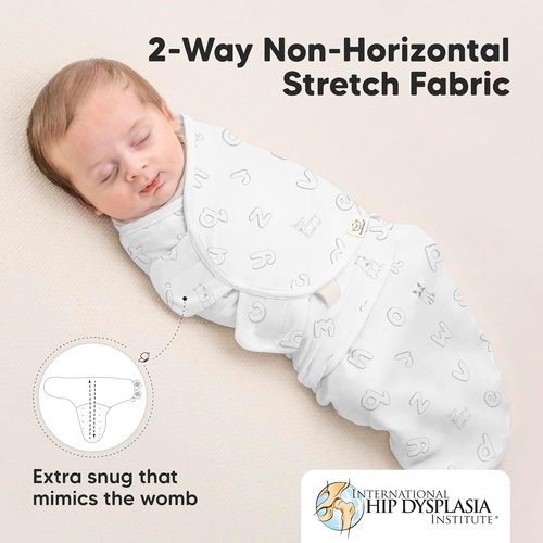 ABC Land Organic Baby Swaddle Sleep Sacks - Soft & Snug for Newborns 3-6 Months | 3-Pack, Large
