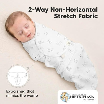 ABC Land Organic Baby Swaddle Sleep Sacks - Soft & Snug for Newborns 3-6 Months | 3-Pack, Large