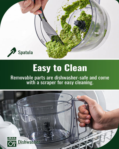 Skiennix Food Processor - 1000W Power, 12-Cup Capacity, 4 Programs for Slicing, Dicing & Pureeing