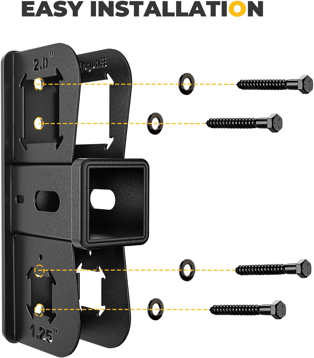 BougeRV Hitch Wall Mount | 2" Receiver | Max 300LBS Capacity | Bike & Cargo Rack Storage Solution