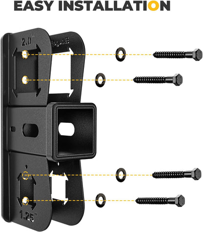 BougeRV Hitch Wall Mount | 2" Receiver | Max 300LBS Capacity | Bike & Cargo Rack Storage Solution