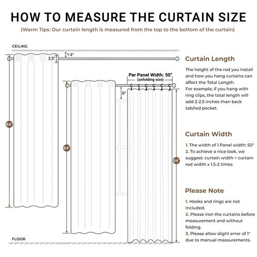 INOVADAY 100% Blackout Curtains 84 Inches Long 2 Panels Set, Back Tab/Rod Pocket Linen Blackout Curtains for Bedroom, Thermal Insulated Window Drapes - Cream, W50 X L84