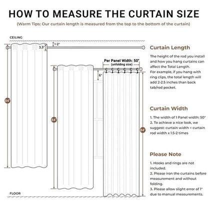 INOVADAY 100% Blackout Curtains 84 Inches Long 2 Panels Set, Back Tab/Rod Pocket Linen Blackout Curtains for Bedroom, Thermal Insulated Window Drapes - Cream, W50 X L84