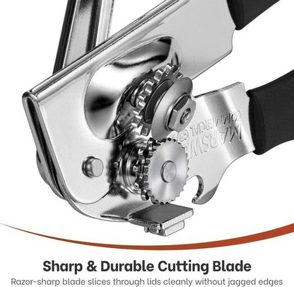 MARSWELL Heavy Duty Can Opener - Extra-Long Handles & Oversized Knob for Easy Cranking | Opens Large #10 Cans