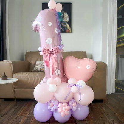 Skiennix 40'' Pink Number 9 Balloon - Self-Inflating Foil for 9th Birthday Party Decorations