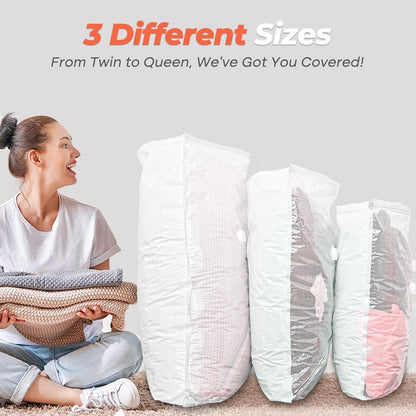Vacbird Vacuum Storage Bags Set - 18 Pack with Rechargeable Wireless Pump | Large, Medium & Small for Clothing, Travel & Home