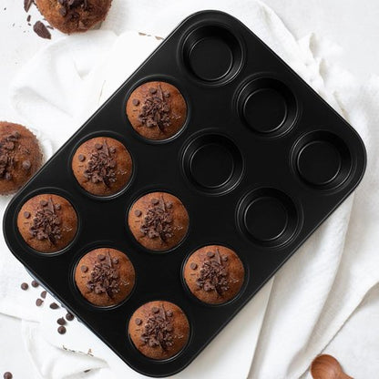 11-Piece Nonstick Baking Pans Set | Professional Grade Carbon Steel Bakeware - Dishwasher Safe, Stackable, Oven Safe to 450°F (Black)