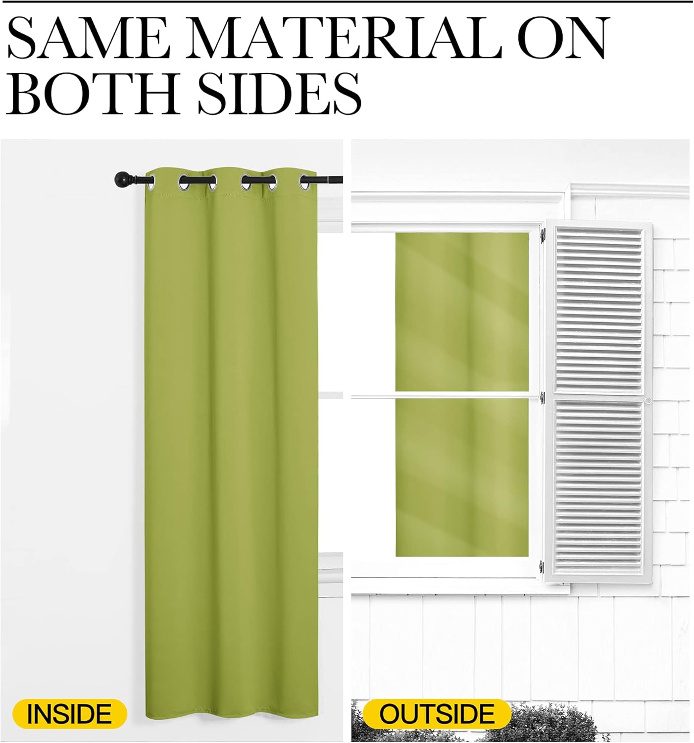 NICETOWN Fresh Green Blackout Curtains - Thermal Insulated Drapes for Office | 68" Length, 42" Wide, 2 Panels
