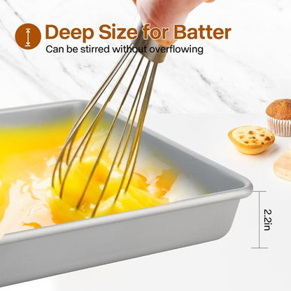 Deep Baking Pans Set by Siliver - Nonstick Heavy Duty Bakeware for Lasagna & Brownies | 9/11/13 Inch