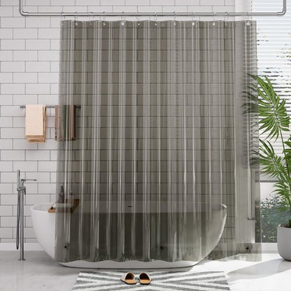 AmazerBath 72x78 Long Shower Curtain Liner, Clear Black Plastic Shower Curtain Liner, Waterproof PEVA Shower Liner, Cute Lightweight Shower Curtains for Bathroom with 3 Magnets & Rustproof Grommets