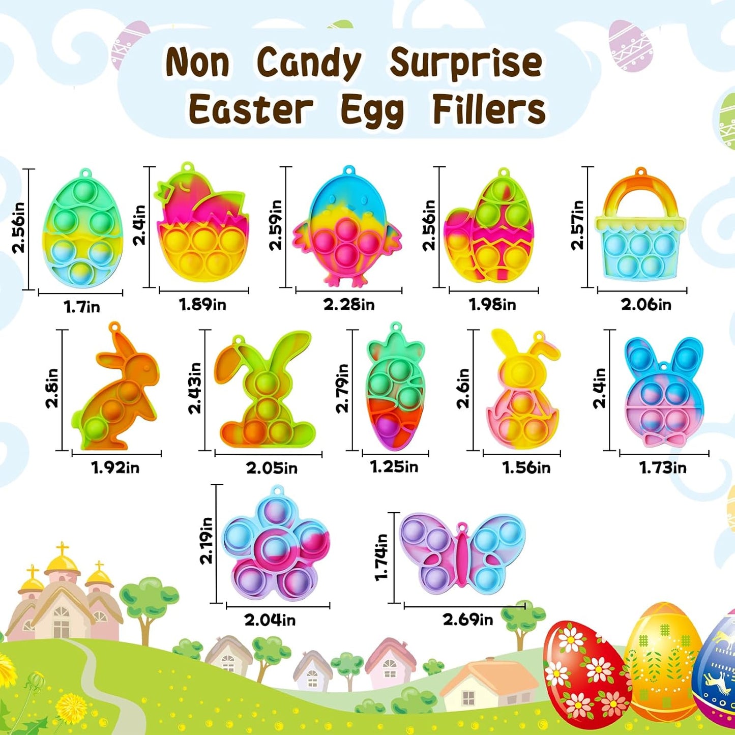 Skiennix 84Pcs Easter Party Favors - Fun Egg Fillers & Fidget Toys for Kids | Perfect for Goodie Bags
