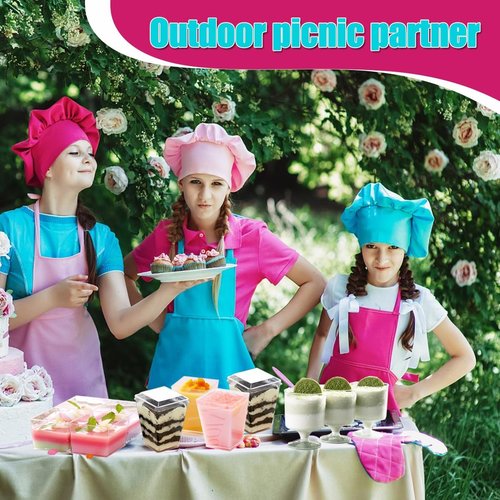 340 Pack Plastic Dessert Cups with Lids and Spoons, 5 OZ Mini Clear Square and Round Goblet Dessert Shooter Cups for Party, Fruit, Ice Cream and Pudding