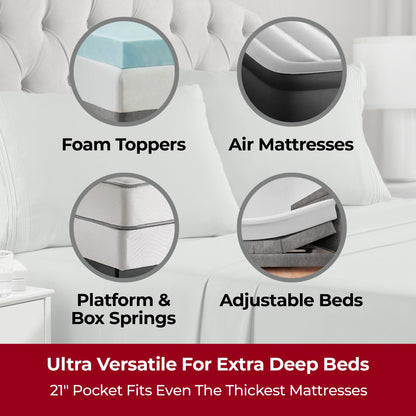 Mellanni Extra Deep California King Sheets - 4 PC Iconic Collection Bedding - Hotel Luxury, Ultra Soft, Cooling Bed Sheets - Wrinkle, Fade, Stain Resistant (Cal King, Spa Mint)