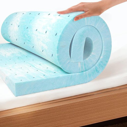 EGO Topper 2 Inch King Memory Foam Mattress Topper, Gel Foam Mattress Topper for Pressure Relief, Ventilated Design Bed Topper in a Box, CertiPUR-US Certified, 76"×80", Medium