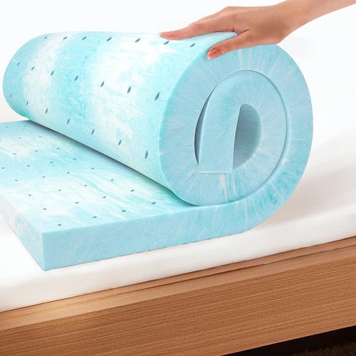 EGO Topper 2 Inch King Memory Foam Mattress Topper, Gel Foam Mattress Topper for Pressure Relief, Ventilated Design Bed Topper in a Box, CertiPUR-US Certified, 76"×80", Medium