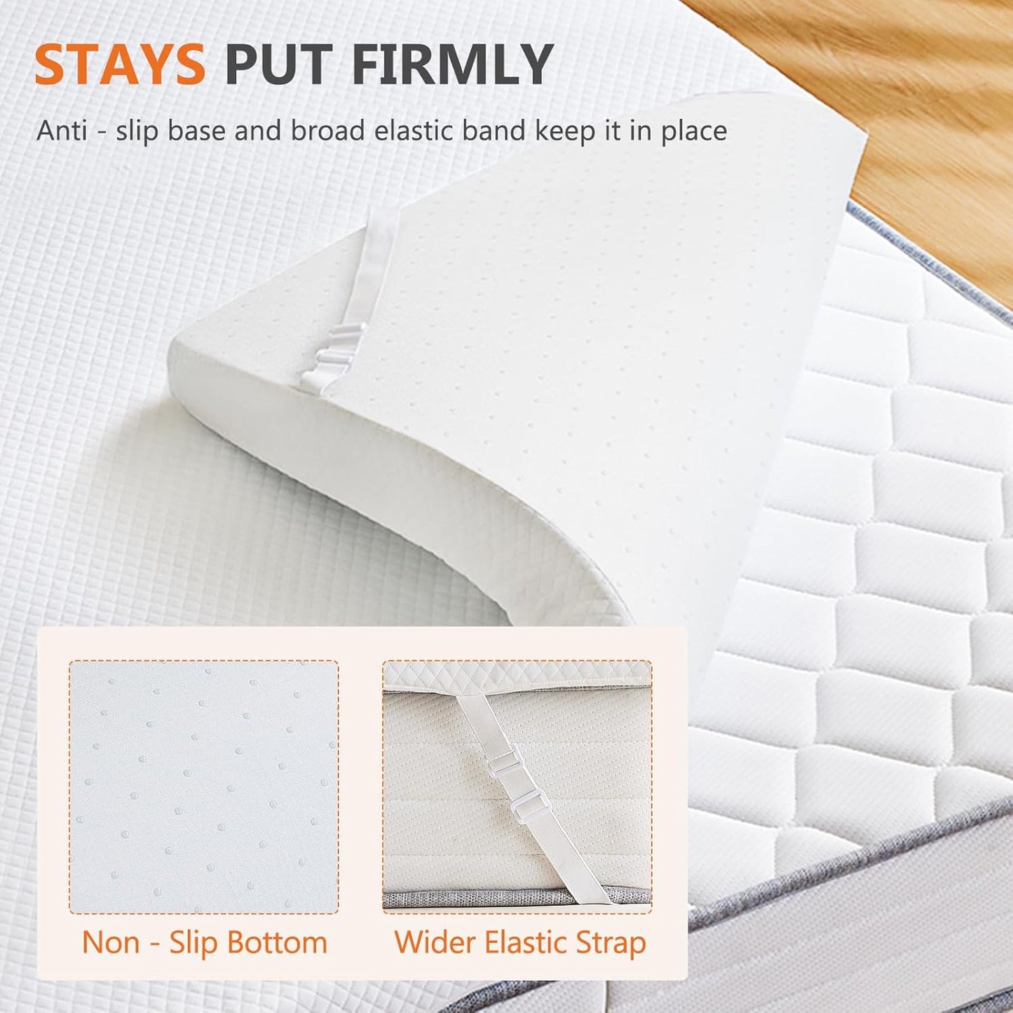 Sweetcrispy Memory Foam Mattress Topper - 3 Inch Thick Gel-Infused Cooling Pad for Full Size Bed | Removable Soft Cover, CertiPUR US Certified