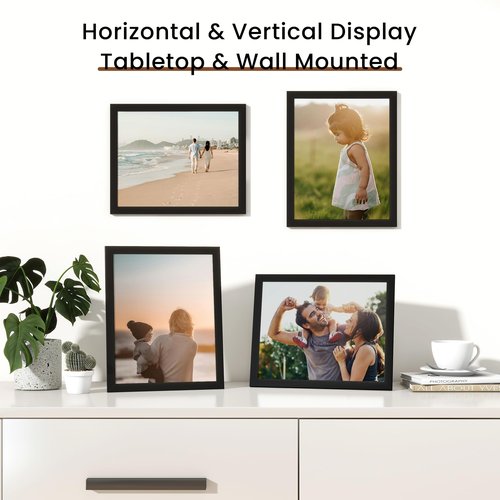 Heimlove 8x10 Picture Frame Set of 5,Black Photo Frames Display 8"x10" Pictures,Picture Frames 8x10 Wall Gallery Collage Tabletop or Wall Mount,Poster Frame Display for Certificate Document