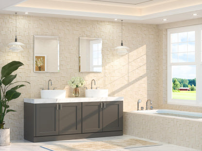 TETOTE 22" x 30" Bathroom Mirror Frameless Tempered Wall Mounted Beveled Mirror for Bathroom