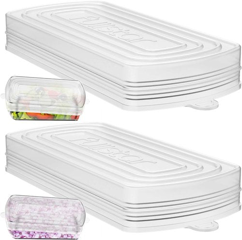 Fullstar Silicone Stretch Lids - Reusable Food Covers for Choppers & Slicers - Flexible & Durable | Pack of 2