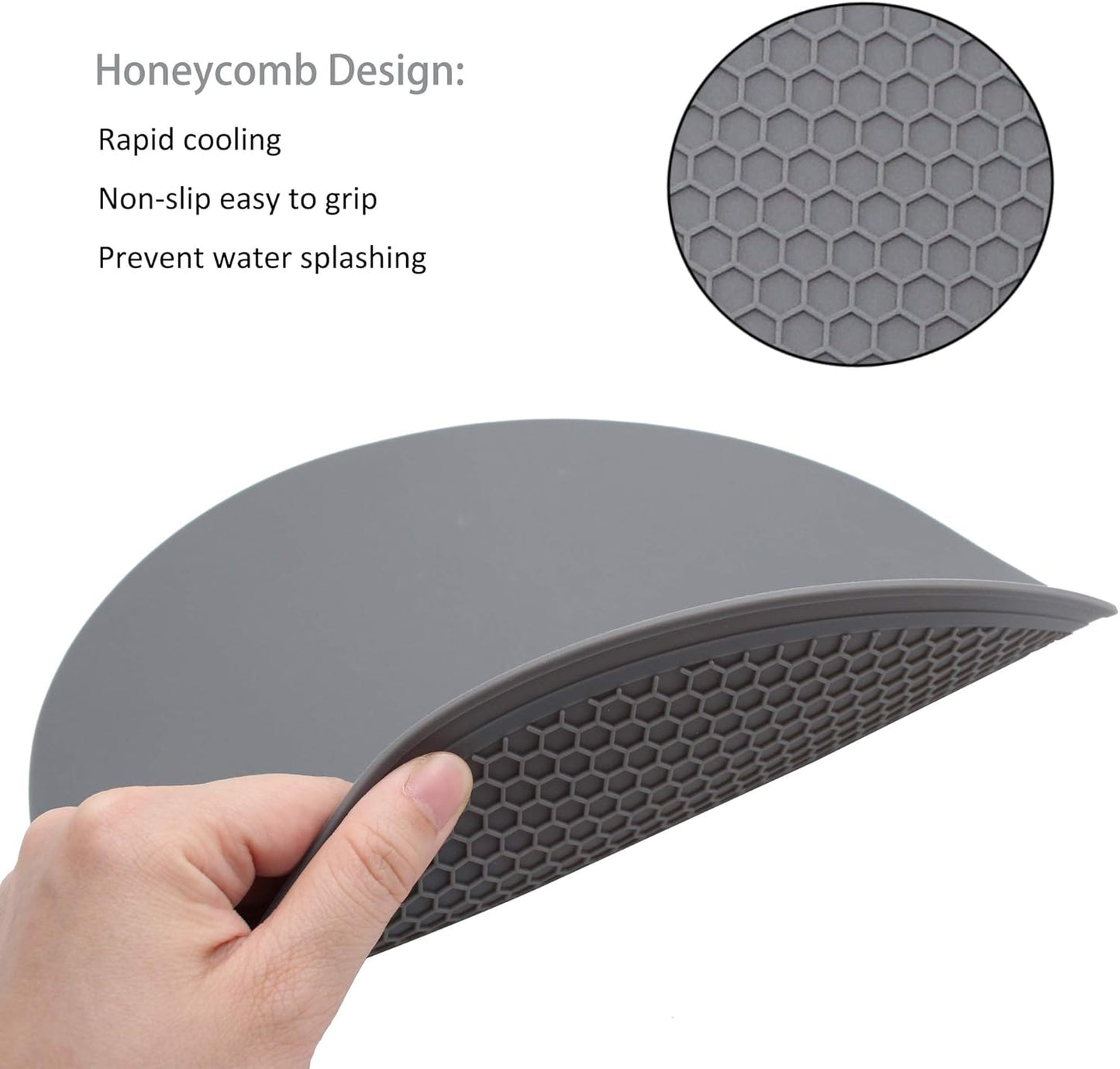 Tongjude Silicone Microwave Mat - Non-Slip Trivet & Hot Pot Holder - 11.7" x 11.7" - Dishwasher Safe