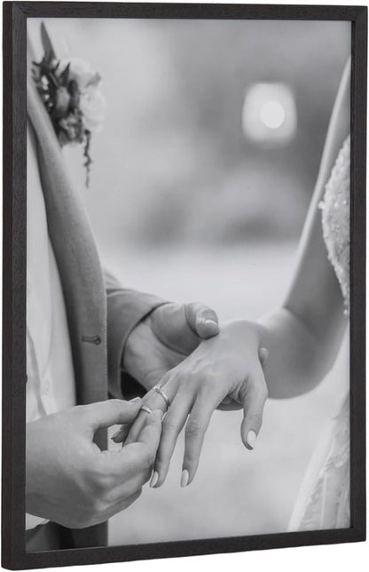 Kate and Laurel Custom Printed Wall Art - Personalized 12x16 Black Framed Photo Print for Bedroom or Living Room Decor