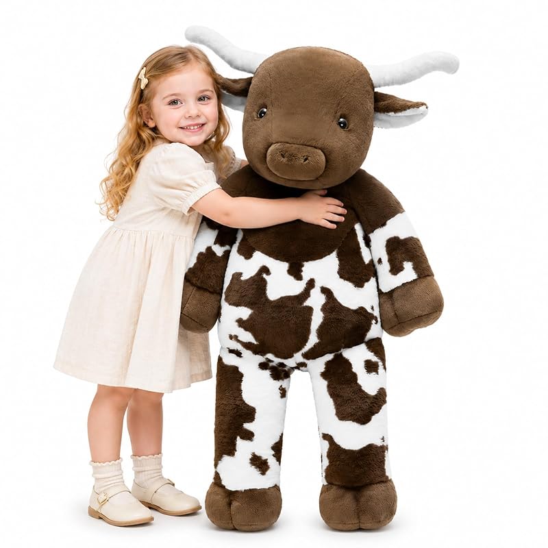 Longhorn Cow Stuffed Animal 39" Giant Plush Pillow (Variation: Longhorn Cow)