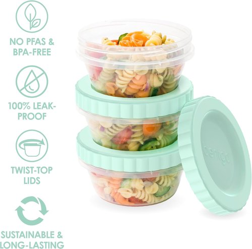 Bentgo Prep - 20-Piece Leak-Proof Deli Containers Set | 8 fl oz, Reusable, BPA-Free, Microwave & Dishwasher Safe (Honeydew)