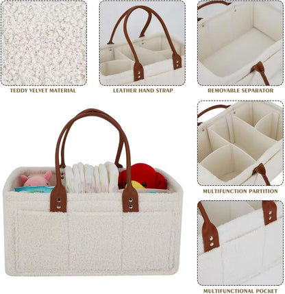 Skiennix Baby Diaper Caddy - Stylish Car Organizer & Nursery Storage Bin | Essential Baby Shower Gift