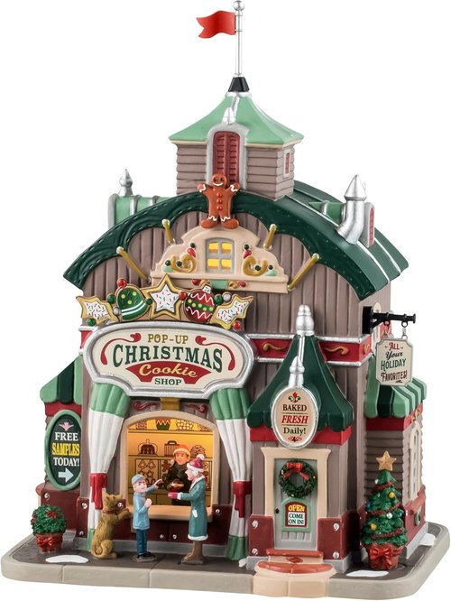 Lemax Lighted Christmas Cookie Shop | Festive Pop-Up Building Decor - #45248