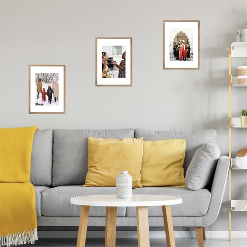 JCJMY 11.7x16.5 A3 Picture Frame Rustic Brown with 8.3x11.7 A4 Mat, Display Photo 8.3x11.7 with Mat or 11.7 x 16.5 Without Mat, Wall Hanging Large Frame with Plexiglass, Rustic Brown