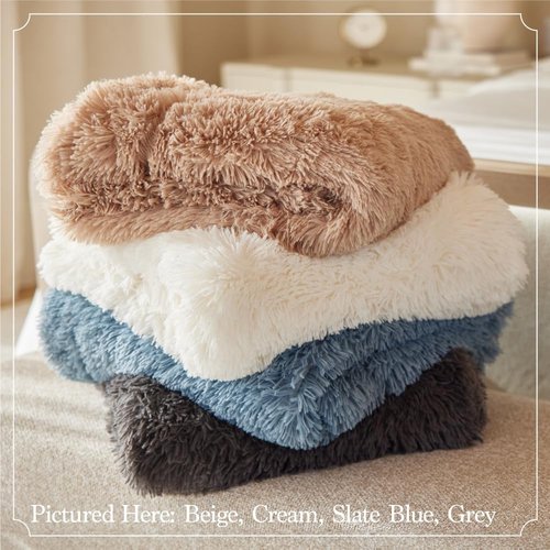 Connecticut Home Co Throw Blanket - Soft Fluffy Cozy Decor | 70x60 Dusty Rose Sherpa for Bed & Couch