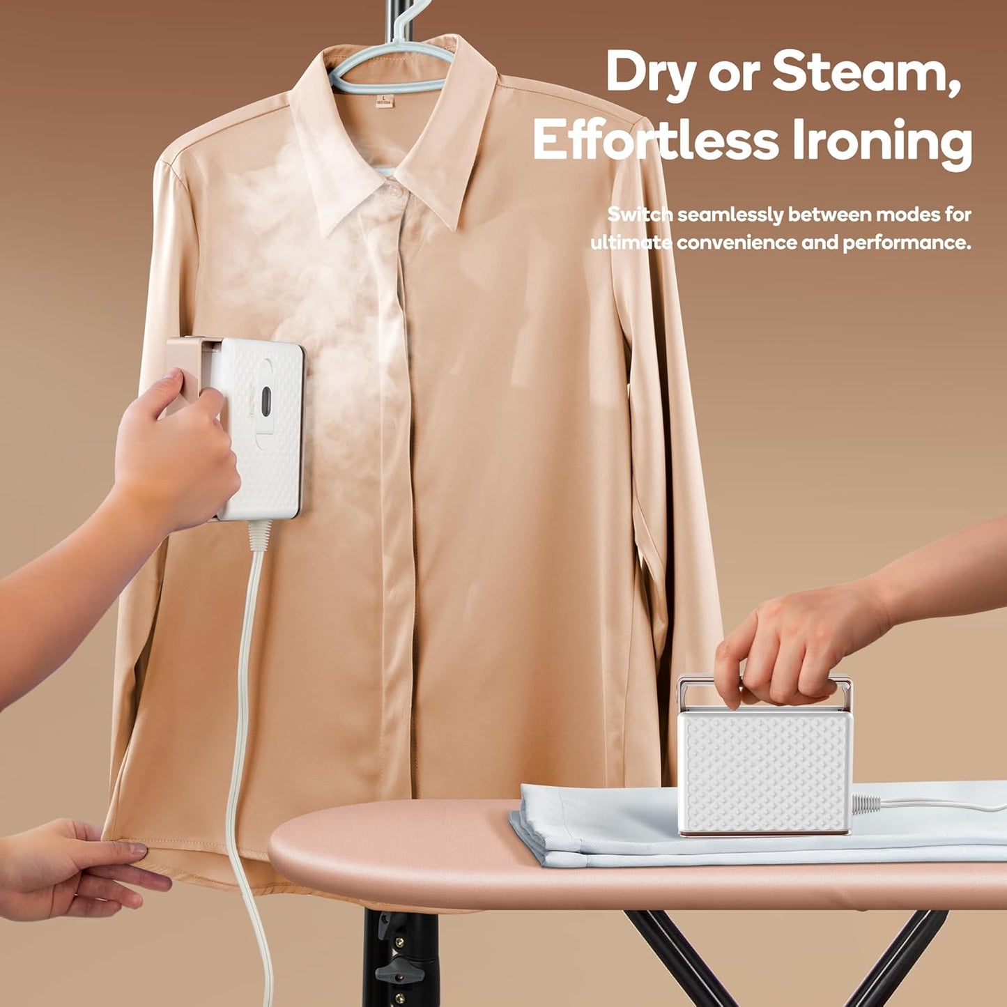 Newbealer Travel Steam Iron - Handheld Steamer with Non-Stick Ceramic Soleplate | Global Voltage 100-240V