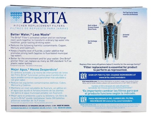Brita Water Pitcher Replacement Filters, White 3 Filters