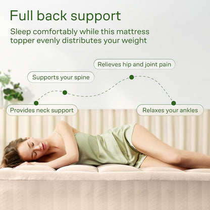 Niagara Sleep Solution Ultra Soft Mattress Topper - Bamboo Viscose Pillow Top for Back Pain Relief | California King, Beige