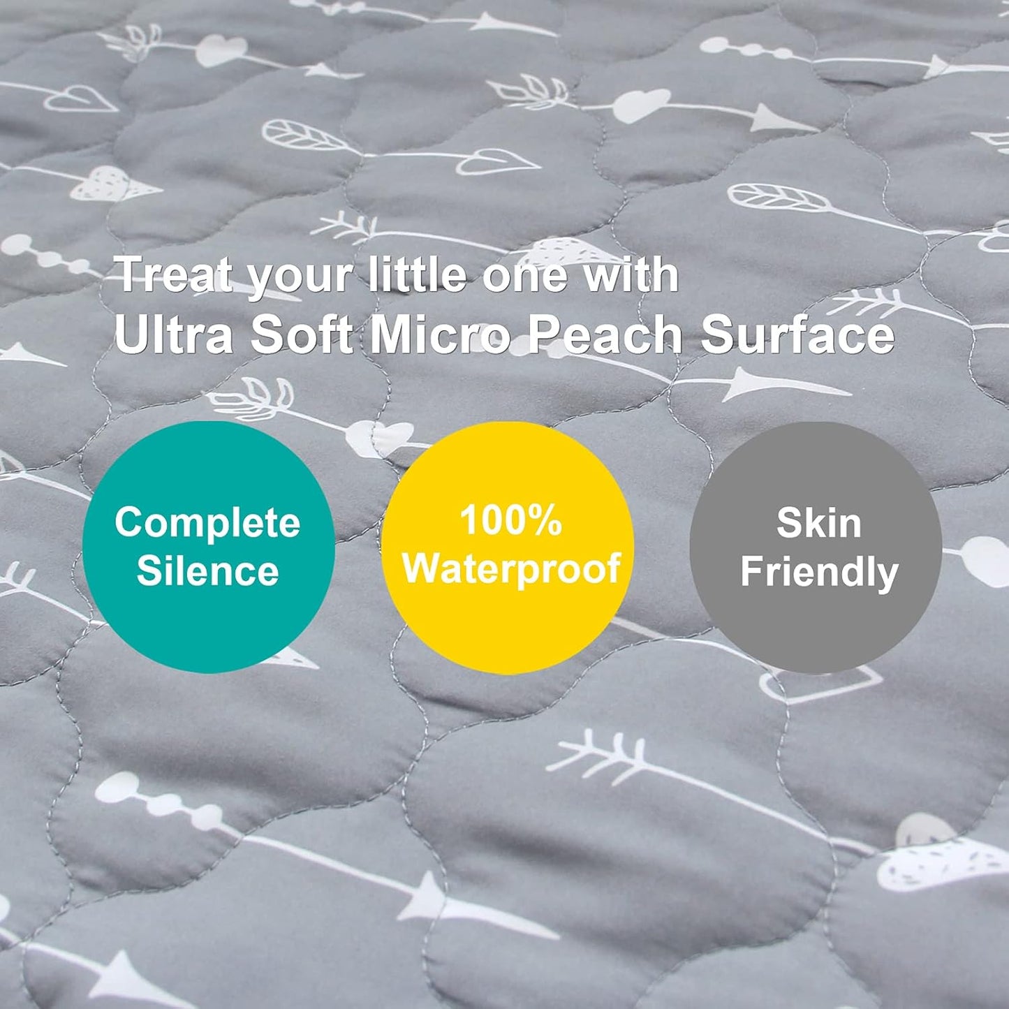 Skiennix Pack and Play Mattress Protector Sheets - Waterproof Fitted Cover | 39" x 27", Arrow & Black - 2 Pack