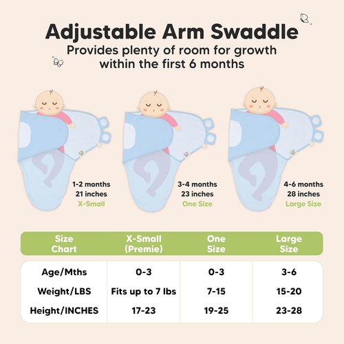 ABC Land Organic Baby Swaddle Sleep Sacks - Soft & Snug for Newborns 3-6 Months | 3-Pack, Large