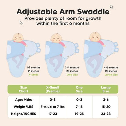 ABC Land Organic Baby Swaddle Sleep Sacks - Soft & Snug for Newborns 3-6 Months | 3-Pack, Large