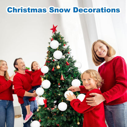 Skiennix 50 Pcs Fake Snowballs Set - Soft Artificial Snow Balls with Drawstring Bag for Indoor & Outdoor Fun