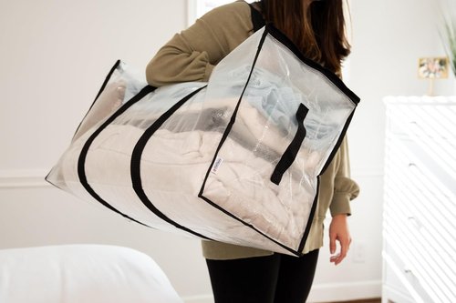 ClearSpace Heavy Duty Moving Bags - Large Storage Bags with Backpack Straps & Zippers | 8 Pack for Easy Packing