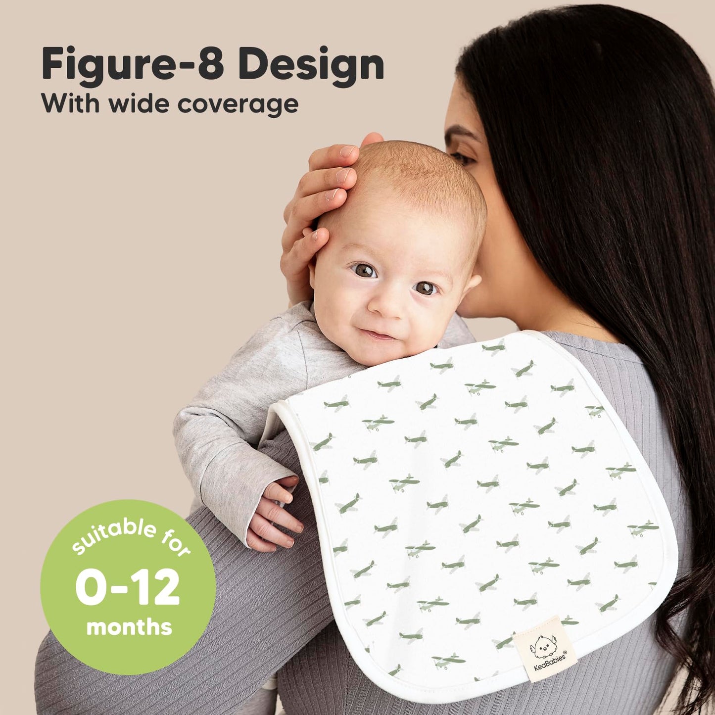 Organic Burp Cloths Baby Boy & Girl - 5-Pack Super Absorbent Cotton Burping Cloths for Babies, Soft & Plush Newborn Spit Up Rags, Infant Towels for Milk Spit Up, Unisex, Large 21" x 10" (Vessels)