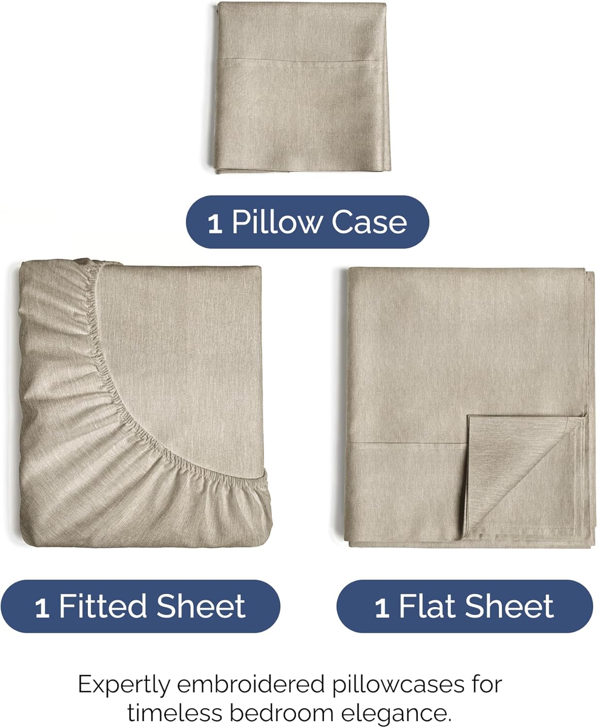 Skiennix Twin Size 3-Piece Sheet Set - Comfy, Breathable & Cooling Hotel Luxury Bedding - Soft, Wrinkle-Free, Deep Pockets - Beige