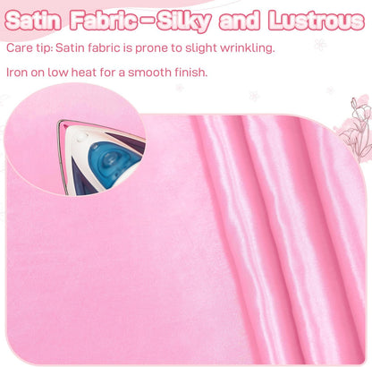 Skiennix Large Pink Bow - 70 x 22 Inch Satin Ribbon Tie for Coquette Birthday & Wedding Decor