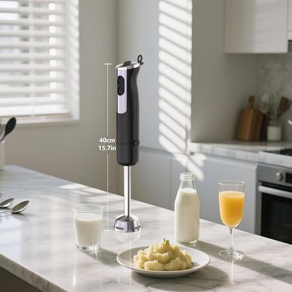 Immersion Blender - Handheld Electric Stick Mixer with 12 Speeds & Turbo Mode for Smoothies, Soups, Baby Food