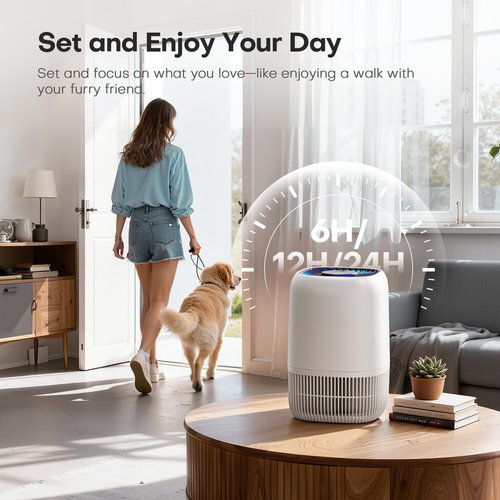 2 Pack of Air Purifier with High Efficience Filter, Fragrance Sponge Night Light Vital Breeze Timer 22dB, for Dust Pollen Smoke Odors, Office, Desktop, Home Bedroom Small Room, DH-JH12 White