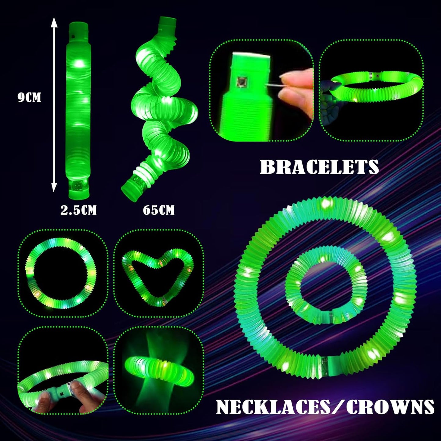 Skiennix Glow Sticks - 6PCS Glow in The Dark Party Favors for Kids & Adults | Perfect for Festivals & Raves