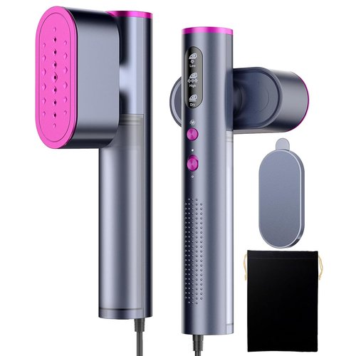 Travel Steamer for Clothes,100-220V Portable Iron,15s Heat Up,Steamer ＆ Iron 2 In 1, Travel Size,Large Ceramic Heat Panel
