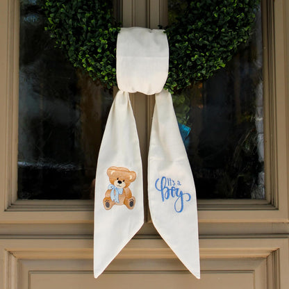 Quality Wreath Sash by [Brand Name] - It's a Boy Monogrammed Baby Shower Decor | 56" L x 4.5" W
