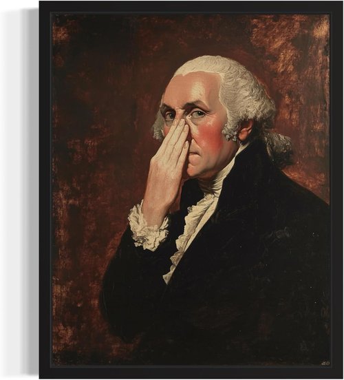 George Washington | Funny Bathroom Wall Art Print - Vintage Humor Decor, 8 x 10 Inches Unframed