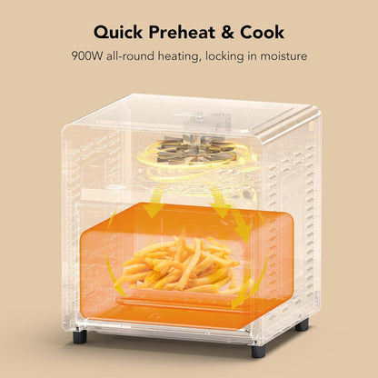 Skiennix 8.5QT Toaster Oven Air Fryer Combo - Stainless Steel, Fast Preheat, Ideal for Small Spaces