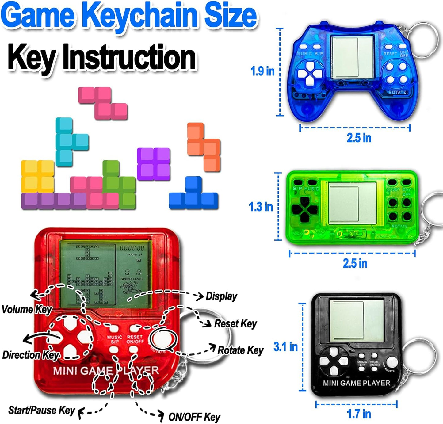 Skiennix 12 Pcs Video Game Party Favors - Mini Gamer Keychains for Birthday & Classroom Prizes